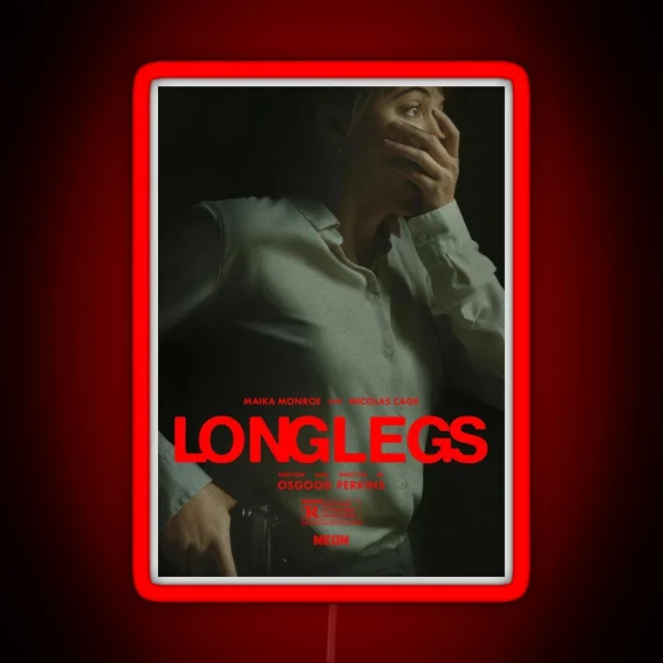 Longlegs Horror Lee Harker Maika Monroe RGB Neon Sign