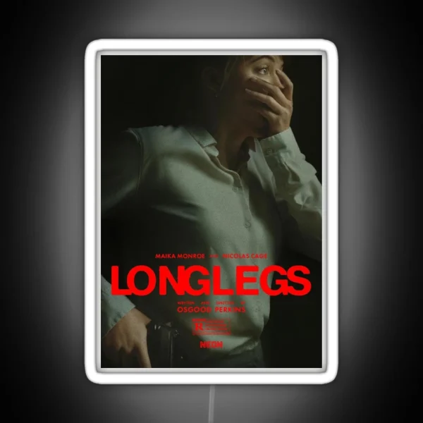 Longlegs Horror Lee Harker Maika Monroe RGB Neon Sign