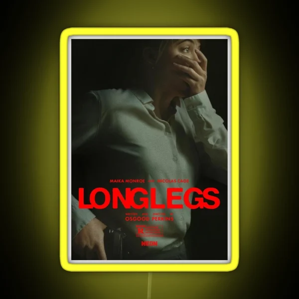 Longlegs Horror Lee Harker Maika Monroe RGB Neon Sign