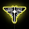 look for the light neon sign with rgb yellow glow
