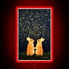 RGB neon sign featuring a red shooting star rabbit design