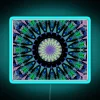 looking-up-through-fir-trees-neon-rgb-blue-lights