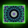 looking-up-through-fir-trees-neon-sign-green-glow-rgb-lighting