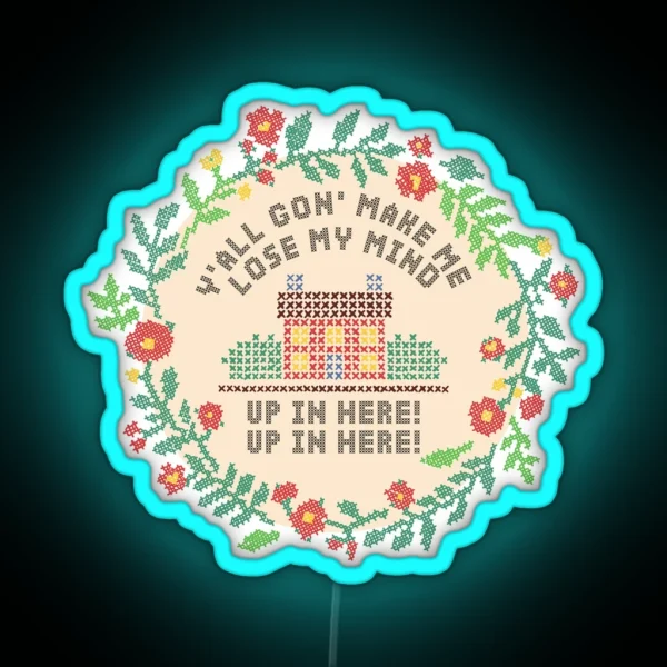 Lose My Mind Hip Hop Cross Stitch RGB Neon Sign