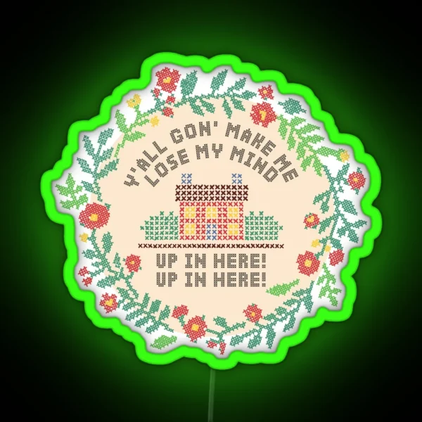 Lose My Mind Hip Hop Cross Stitch RGB Neon Sign