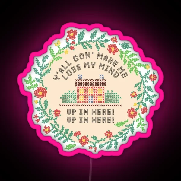 Lose My Mind Hip Hop Cross Stitch RGB Neon Sign