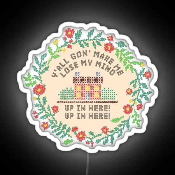 Lose My Mind Hip Hop Cross Stitch RGB Neon Sign