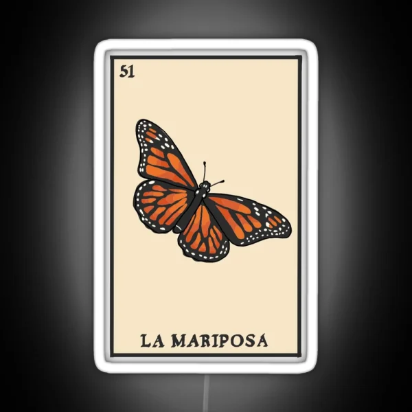 Loteria Butterfly Mariposa Card RGB Neon Sign