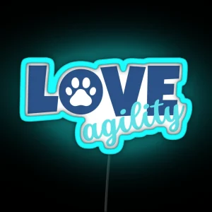 Love Agility In Blue And Turquoise RGB Neon Sign