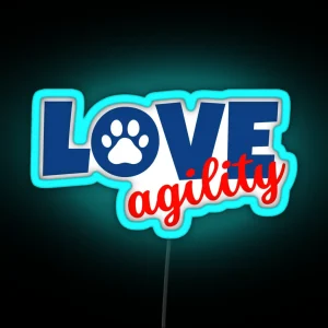 Love Agility In Red And Blue RGB Neon Sign