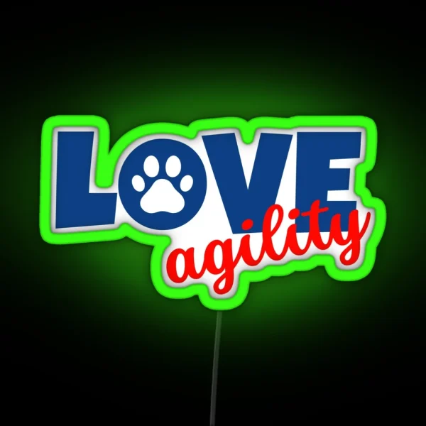 Love Agility In Red And Blue RGB Neon Sign