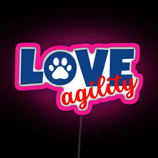 Love Agility In Red And Blue RGB Neon Sign