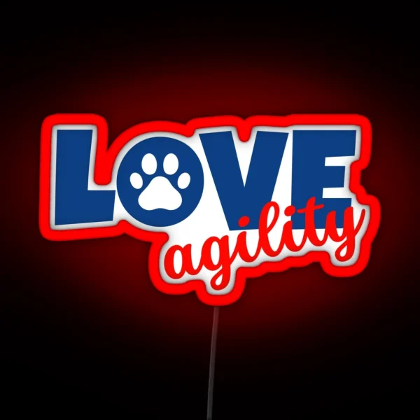 Love Agility In Red And Blue RGB Neon Sign