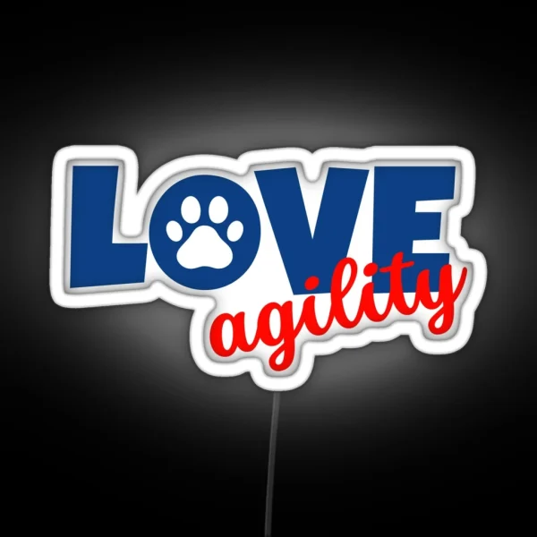 Love Agility In Red And Blue RGB Neon Sign