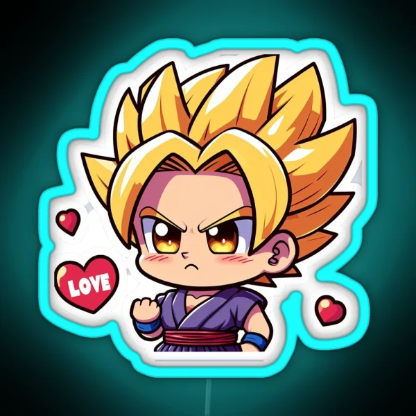 Love Dissent Chibi Trunks Heartbreak Led RGB Neon Sign