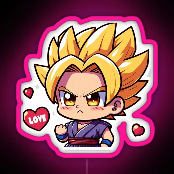 Love Dissent Chibi Trunks Heartbreak Led RGB Neon Sign