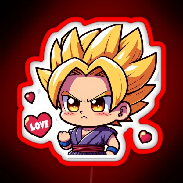 Love Dissent Chibi Trunks Heartbreak Led RGB Neon Sign