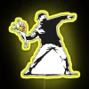 Banksy Flower Thrower Graffiti with RGB Neon Sign - Love is in the Air