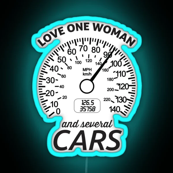 Love One Woman And Several Cars RGB Neon Sign