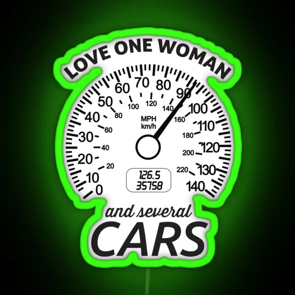 Love One Woman And Several Cars RGB Neon Sign
