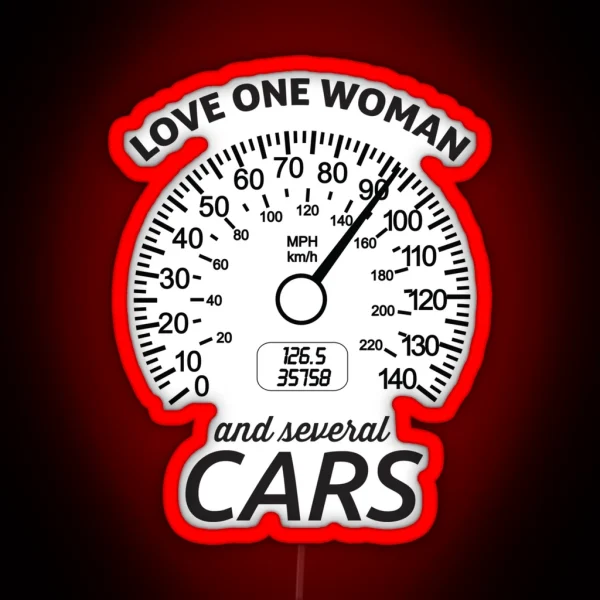 Love One Woman And Several Cars RGB Neon Sign