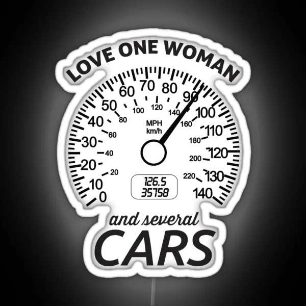 Love One Woman And Several Cars RGB Neon Sign