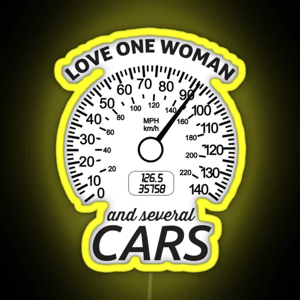 Love One Woman And Several Cars RGB Neon Sign