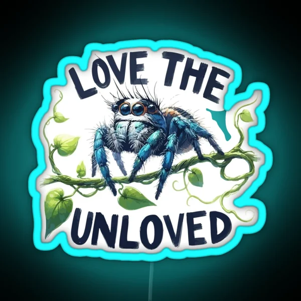 Love The Unloved Cute Jumping Spider RGB Neon Sign