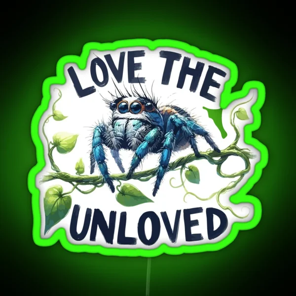 Love The Unloved Cute Jumping Spider RGB Neon Sign