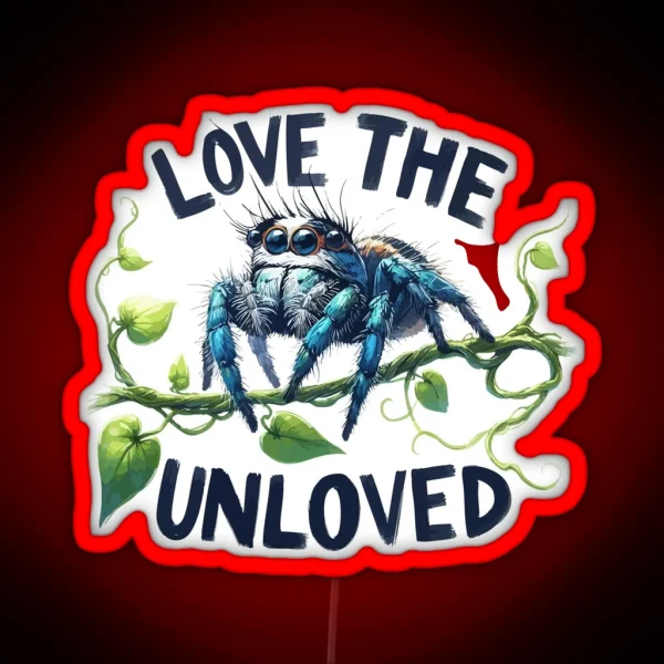 Love The Unloved Cute Jumping Spider RGB Neon Sign