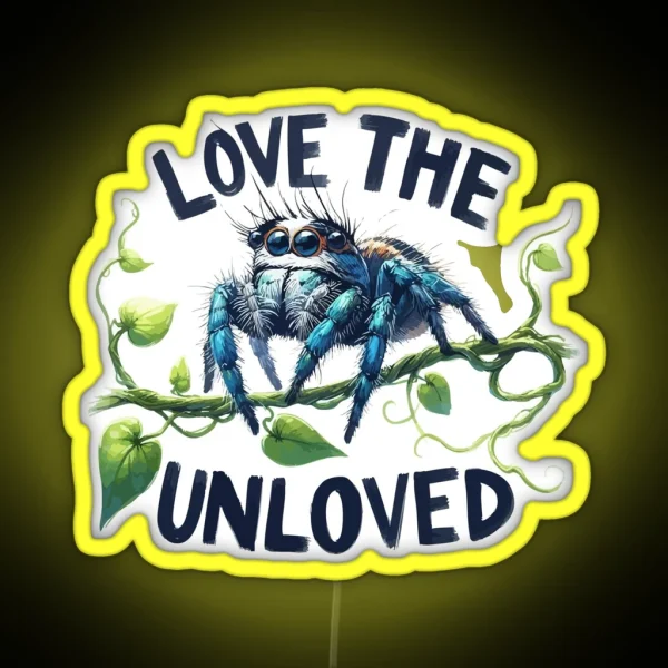 Love The Unloved Cute Jumping Spider RGB Neon Sign