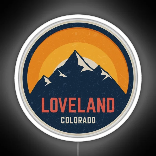 Loveland Colorado Mountain Design RGB Neon Sign