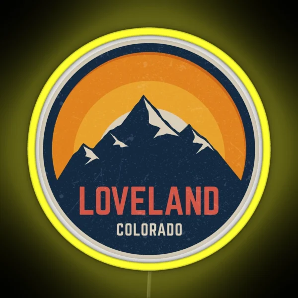 Loveland Colorado Mountain Design RGB Neon Sign
