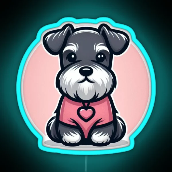 Lovely Miniature Schnauzer RGB Neon Sign