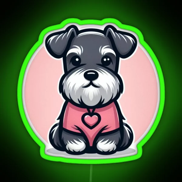 Lovely Miniature Schnauzer RGB Neon Sign