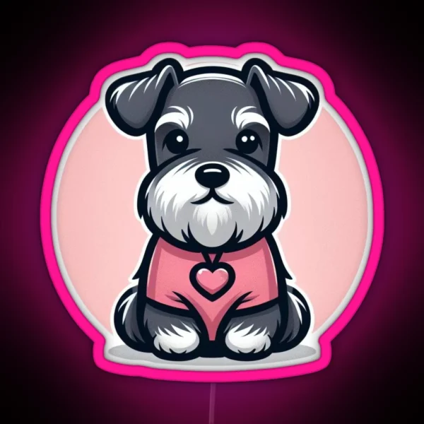 Lovely Miniature Schnauzer RGB Neon Sign