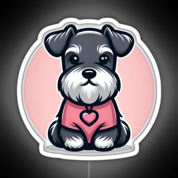 Lovely Miniature Schnauzer RGB Neon Sign