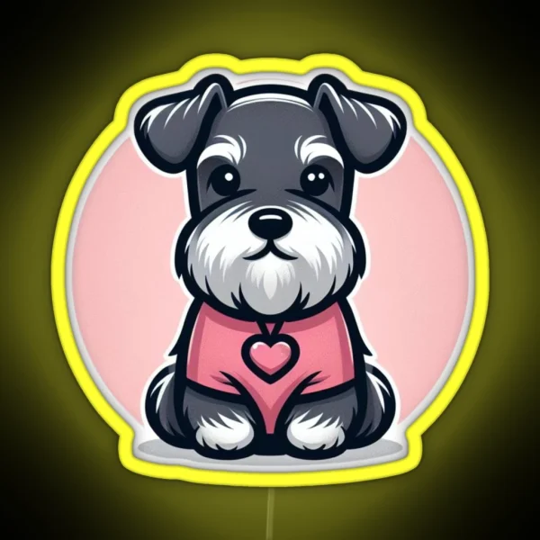 Lovely Miniature Schnauzer RGB Neon Sign