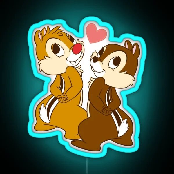 LOVING CHIP N DALE FUNNY MOMENT RGB Neon Sign