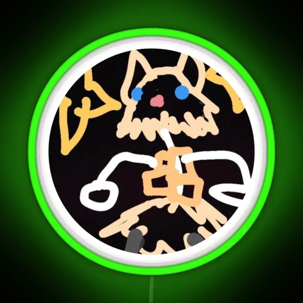 Low Quality Inosuke Doodle RGB Neon Sign