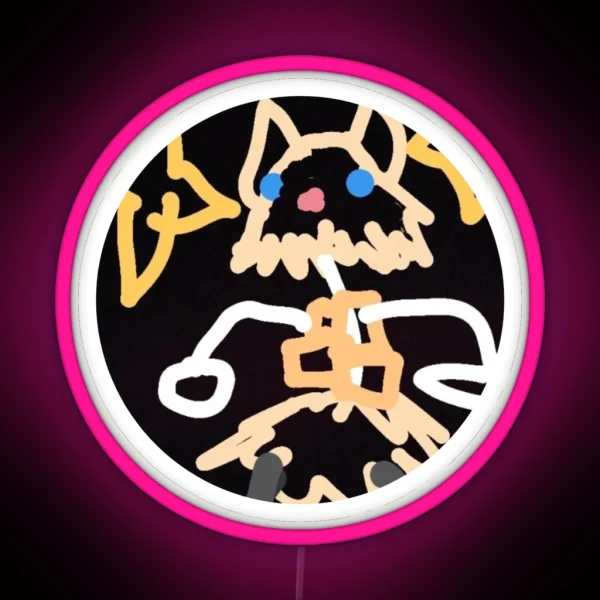 Low Quality Inosuke Doodle RGB Neon Sign