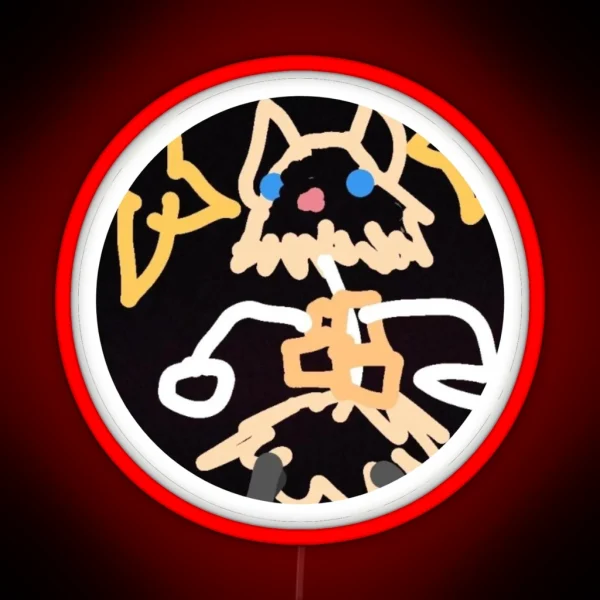 Low Quality Inosuke Doodle RGB Neon Sign