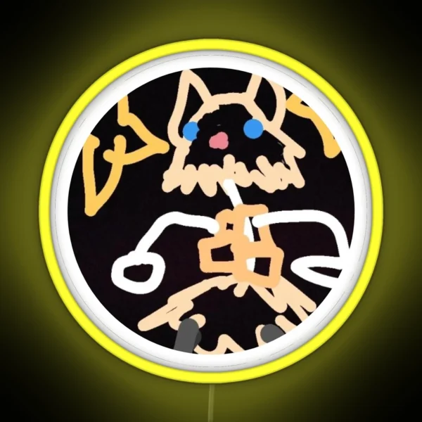 Low Quality Inosuke Doodle RGB Neon Sign