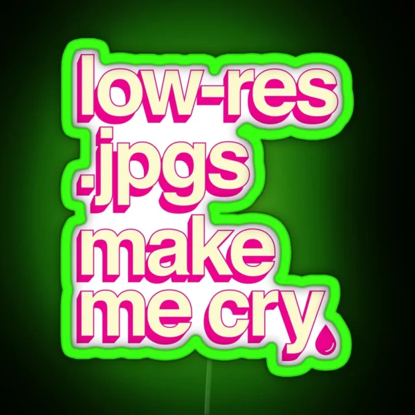Low Res Jpgs Make Me Cry RGB Neon Sign