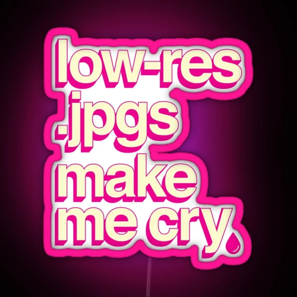 Low Res Jpgs Make Me Cry RGB Neon Sign