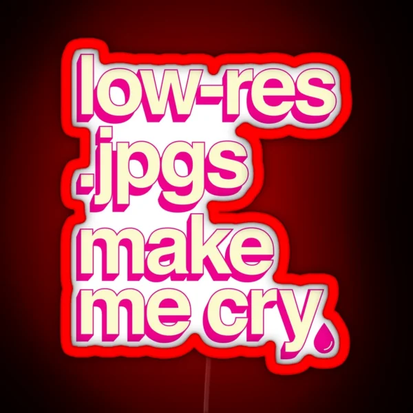 Low Res Jpgs Make Me Cry RGB Neon Sign