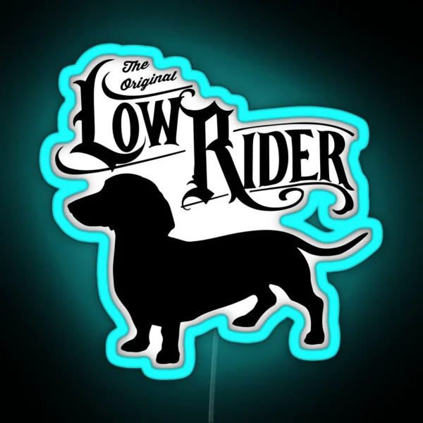 Low Rider Dachshund Dog RGB Neon Sign
