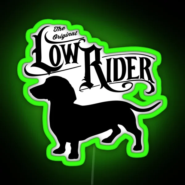Low Rider Dachshund Dog RGB Neon Sign