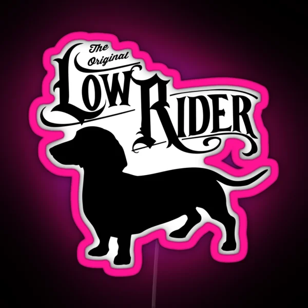 Low Rider Dachshund Dog RGB Neon Sign