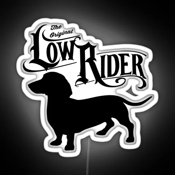 Low Rider Dachshund Dog RGB Neon Sign